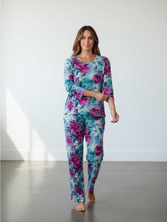 Midnight by Carole Hochman Other - Carole Hochman 3 Piece Pajama Set Small Floral Lounge Sleepwear NWT